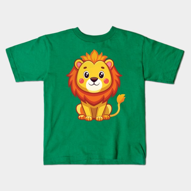 Cute Lion Kids T-Shirt by Surrealcoin777